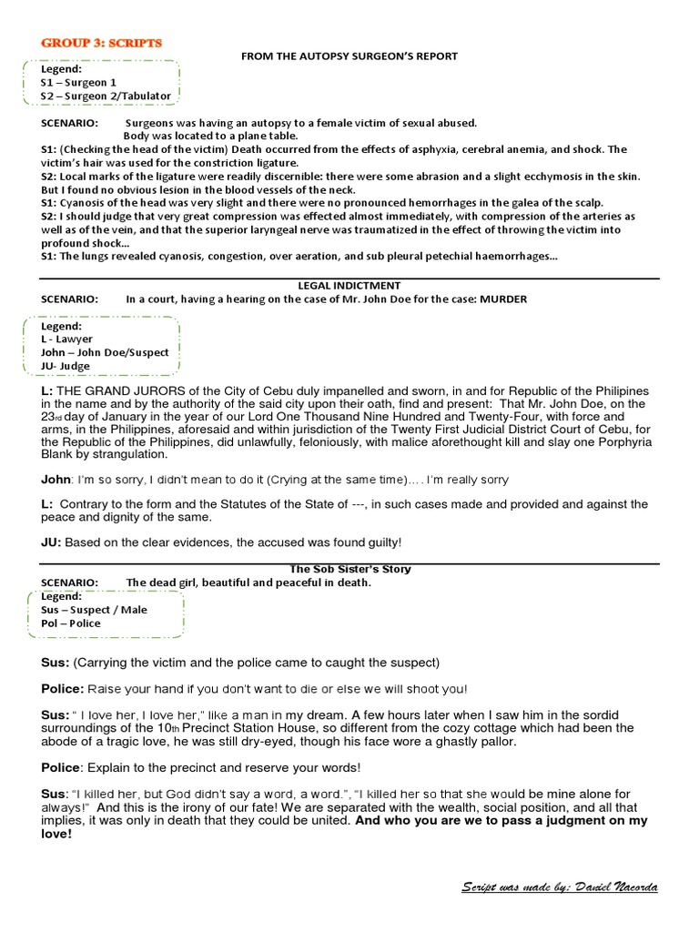 Group 3 Script | Download Free PDF | Crime & Violence | Crime Thriller