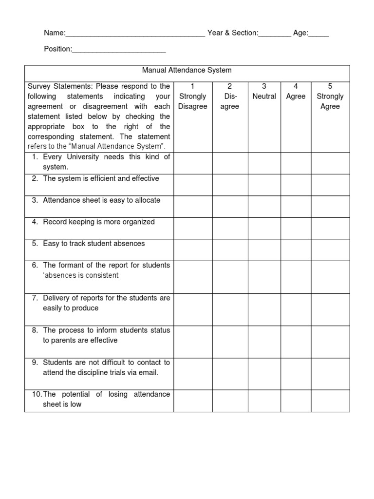 Survey Automated Attendance System Technology & Engineering Business
