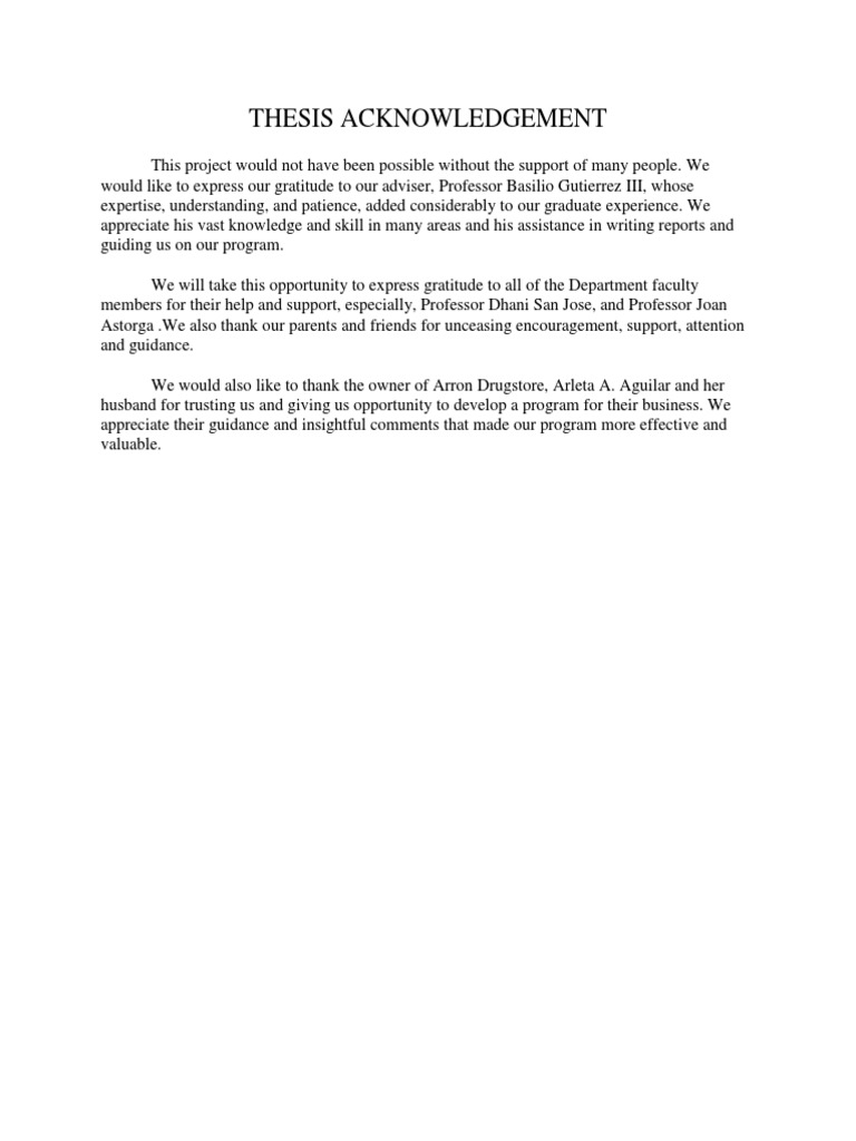 Thesis Acknowledgements and Dedication | PDF | Wellness