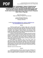 Download Pengaruh Self Assessment Tingkat Pengetahuan Perpajakan Tingkat Pendapatan Sanksi Pajak Persepsi Wajib Pajak Tentang Sistem Perpajakan Dan Kualitas Pelayanan Terhadap Kepatuhan Membayar Pajak by Saut S Nababan SN356207369 doc pdf