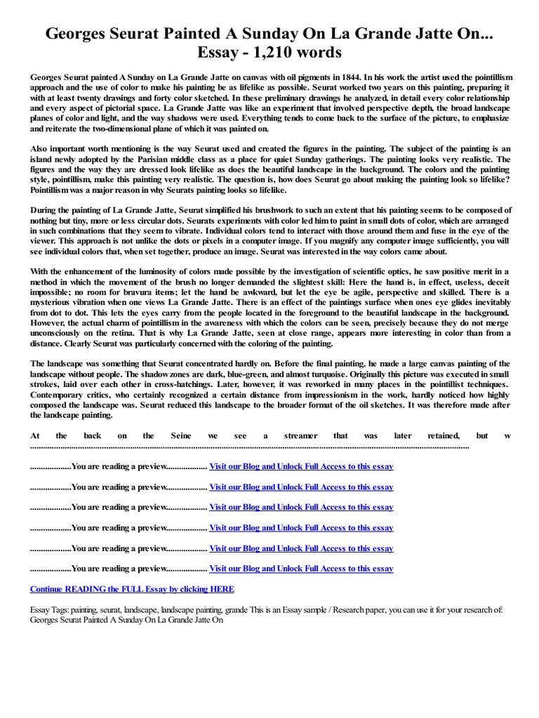 Georges Seurat Essays