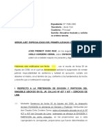 División y partición de inmueble en proceso judicial