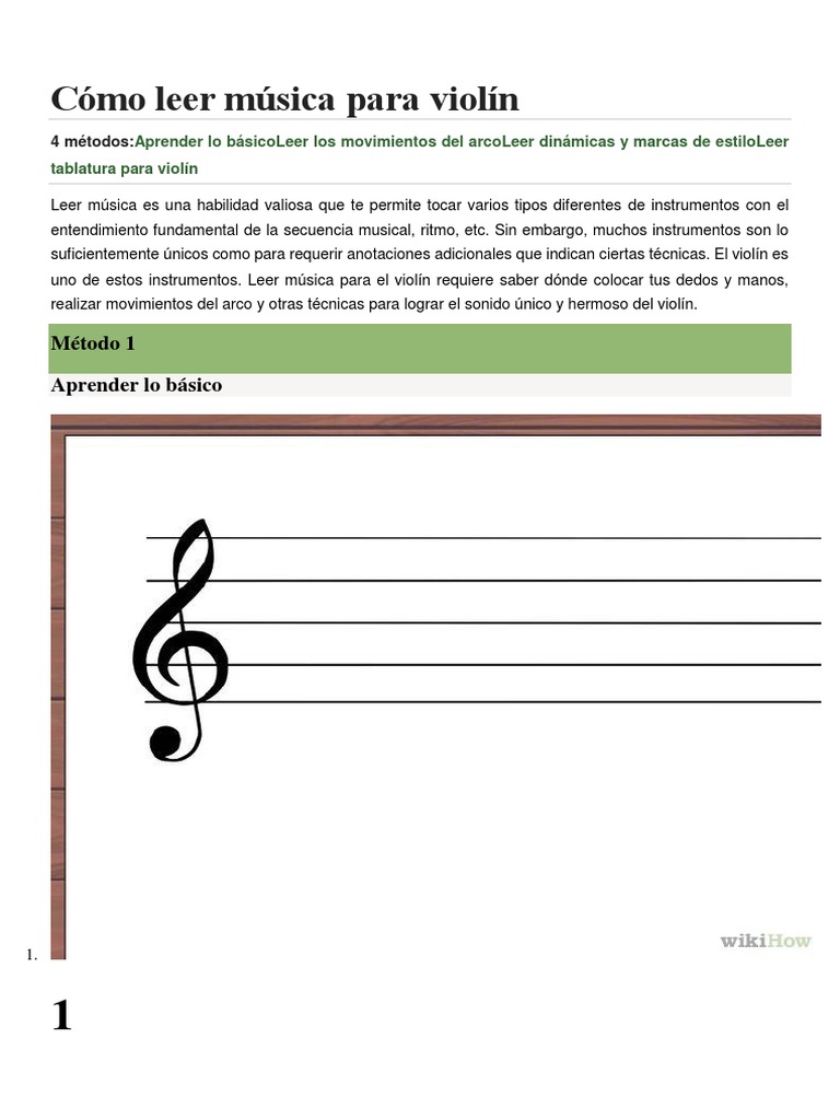 Como Leer Musica para Violin PDF Clave Violín