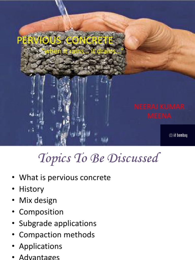 Pervious Concrete "When It Rains It Drains " PDF Building