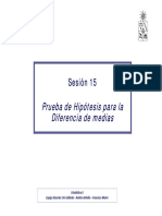 Clase 15 Prueba Hipotesis Diferencia de Medias PDF