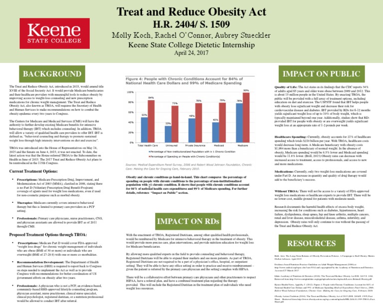 Treat & Reduce Obesity Act PDF Medicare (United States) Obesity