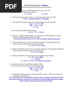 More Projectile Motion Practice Problems and Solutions