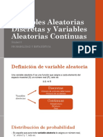 Variables Aleatorias Discretas y Variables Aleatorias Continuas (Conceptos y Ejercicios)