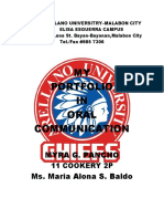 MY Portfolio IN Oral Communication: Myra G. Pancho Ms. Maria Alona S. Baldo