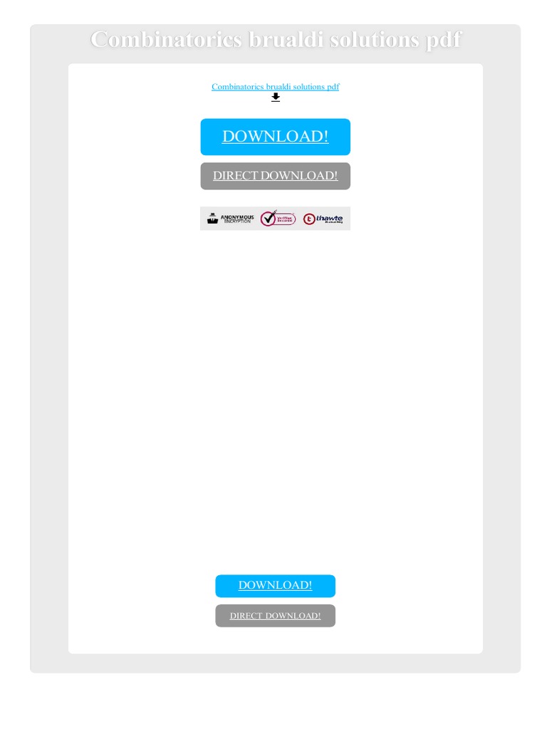 Binatorics Brualdi Solutions Pdf Pdf Binatorics Mathematical Concepts