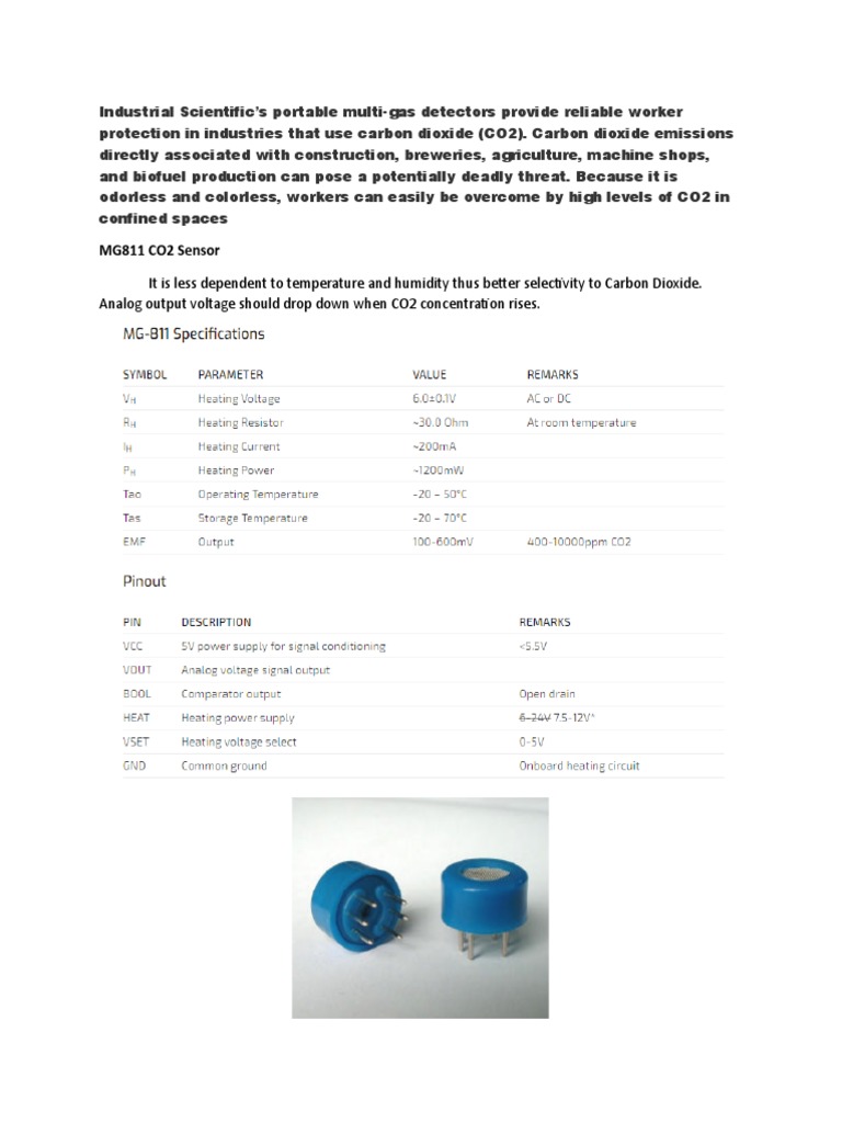 MG811 CO2 Sensor Overview and Specs | PDF