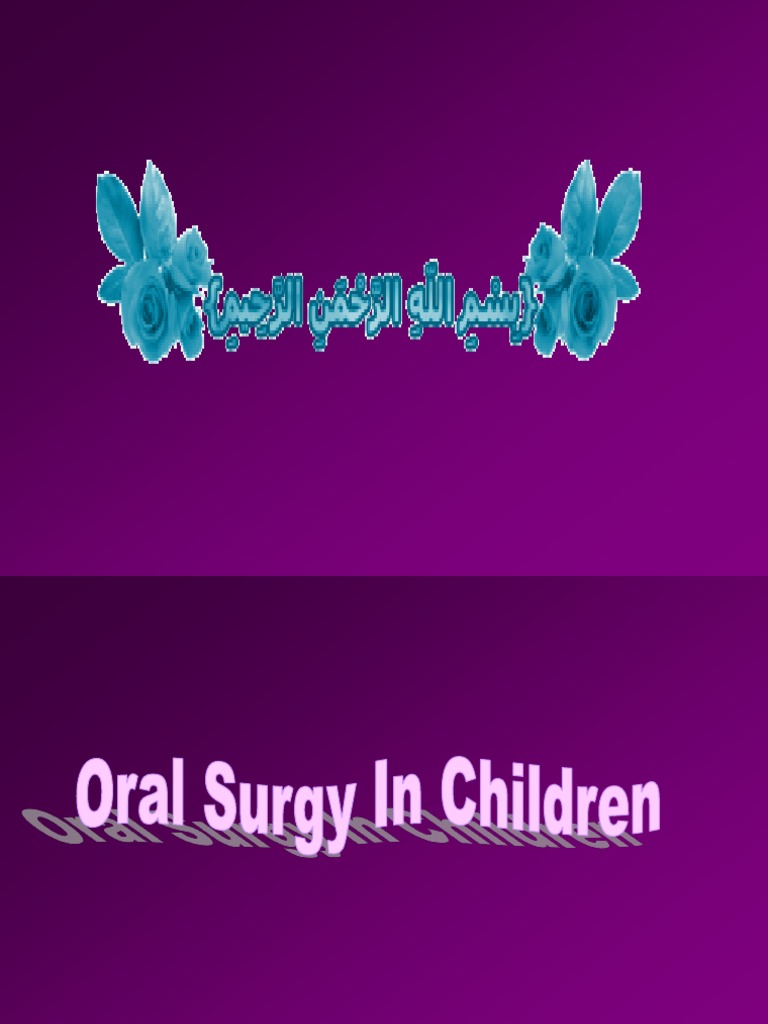 Oral Surgery in Children Exodontia PDF Dentistry Medical Specialties