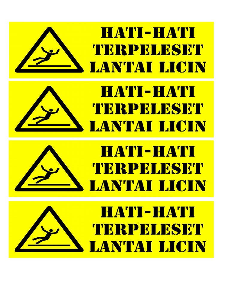 tanda peringatan jalan licin