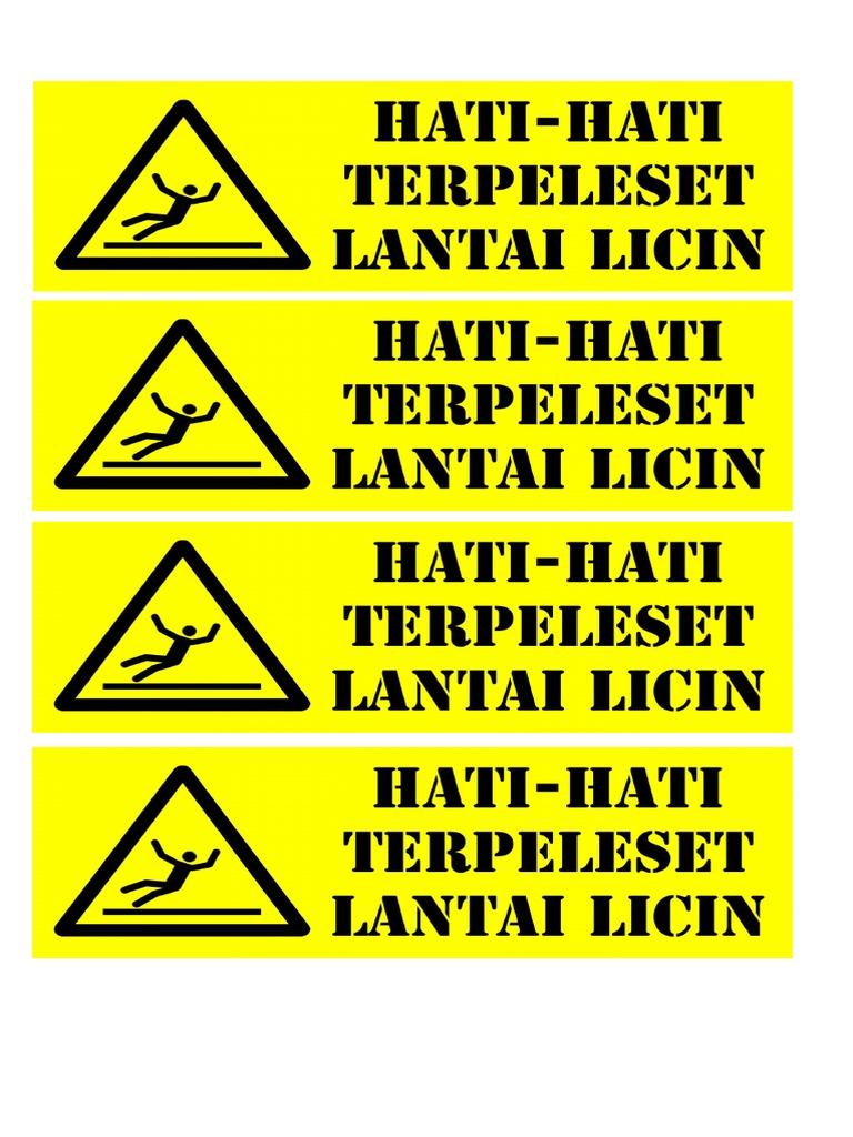 tanda peringatan jalan licin tanda peringatan jalan licin