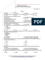 NTSE Practice Paper -11: Physics, Chemistry, Biology Questions