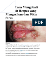 Inilah Cara Mengobati Penyakit Herpes Yang Mengerikan Dan Bikin Stres