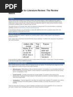 Matrix Method For Literature Review