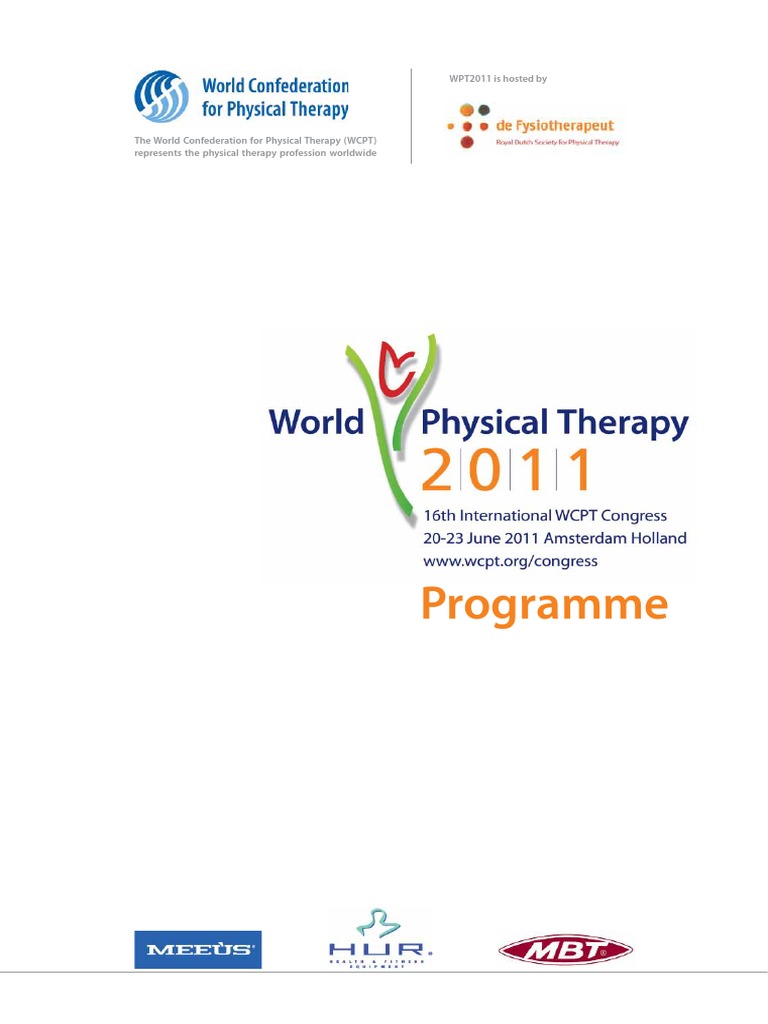 Wpt2011 Programme Final 20may Web Version PDF Physical Therapy Amsterdam