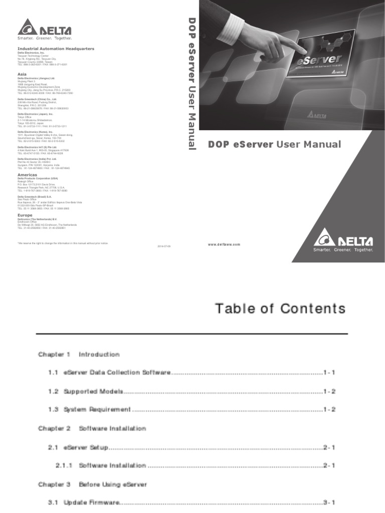 Delta DOP eServer User Manual | PDF | Microsoft Excel | Microsoft Windows