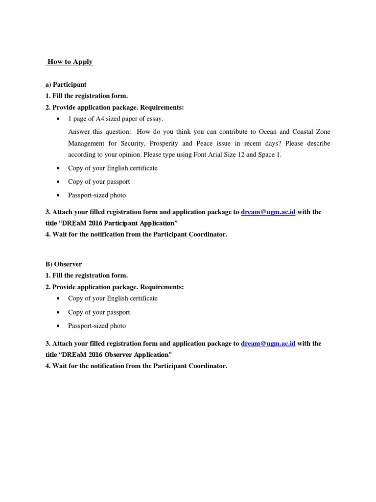 How To Apply DREaM 2016 | PDF | Government And Personhood
