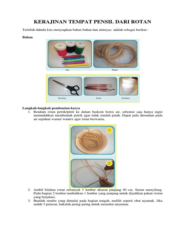  Kerajinan  Tempat Pensil Dari Rotan 
