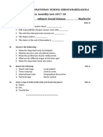 Guideline International School-Shravanabelagola First Monthly Test-2017-18 Class:8 STD Subject: Social Science Marks:20
