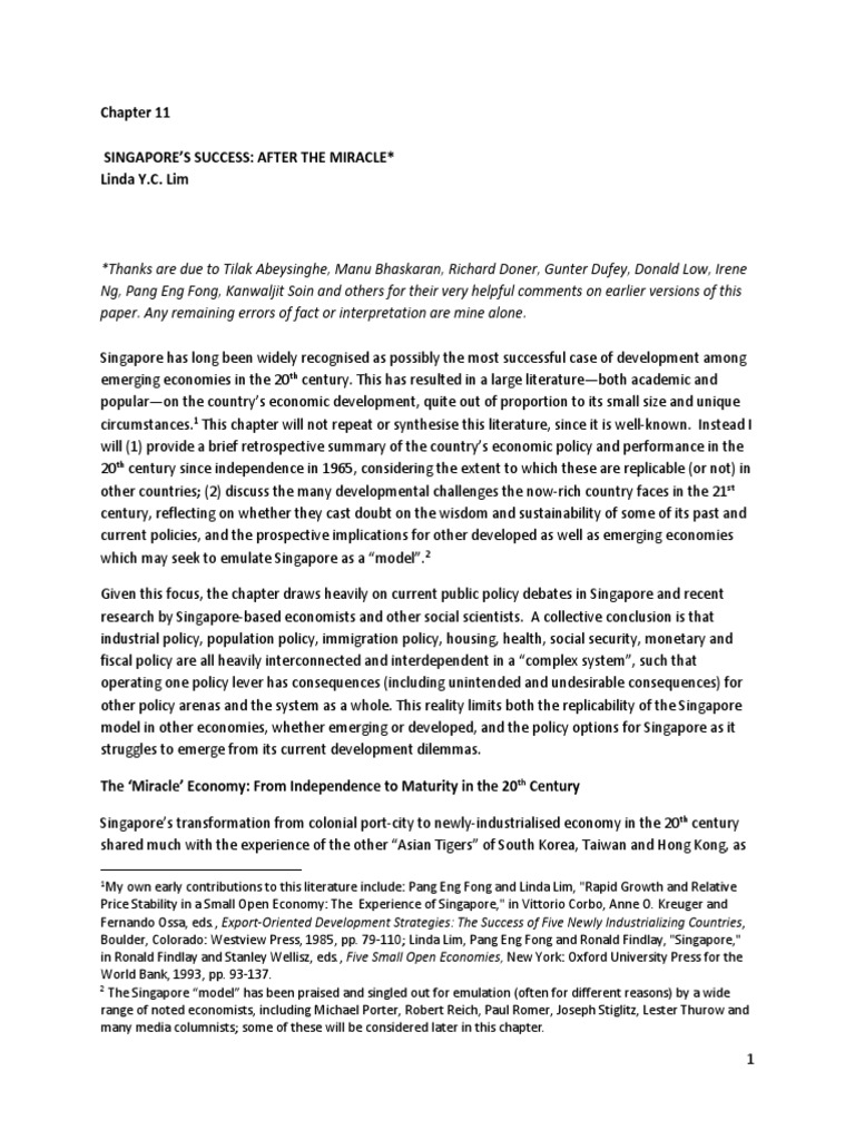 Singapore's Economic Miracle Explained | PDF | Singapore | World Politics