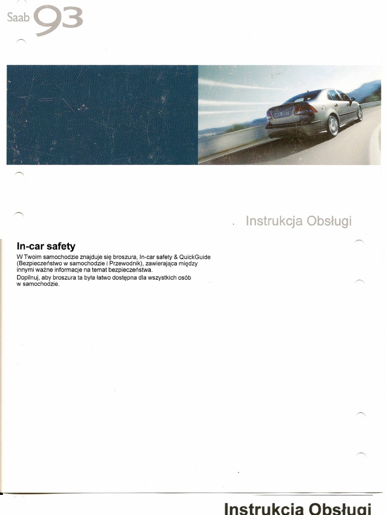 Saab 9 3 Instrukcja Obsługi Pl