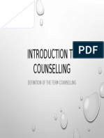 Introduction To Counselling: Definition of The Term Counselling