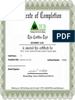 Osha Training Certificate
