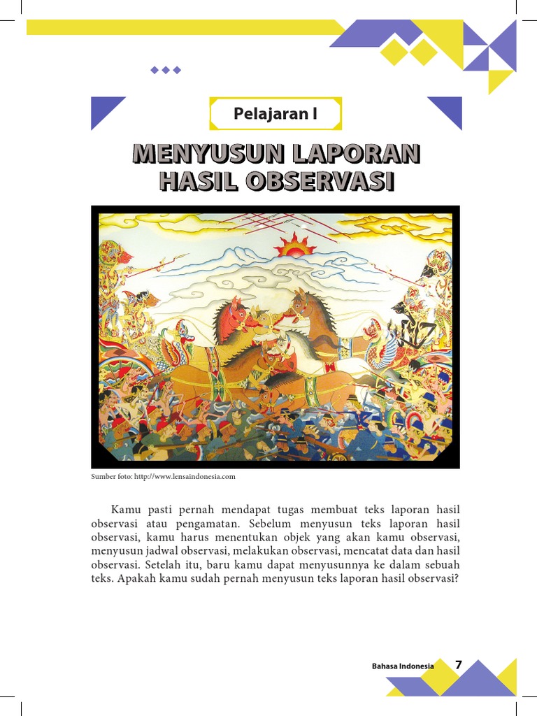 Struktur Teks Laporan Hasil Observasi Wayang Terkait Teks