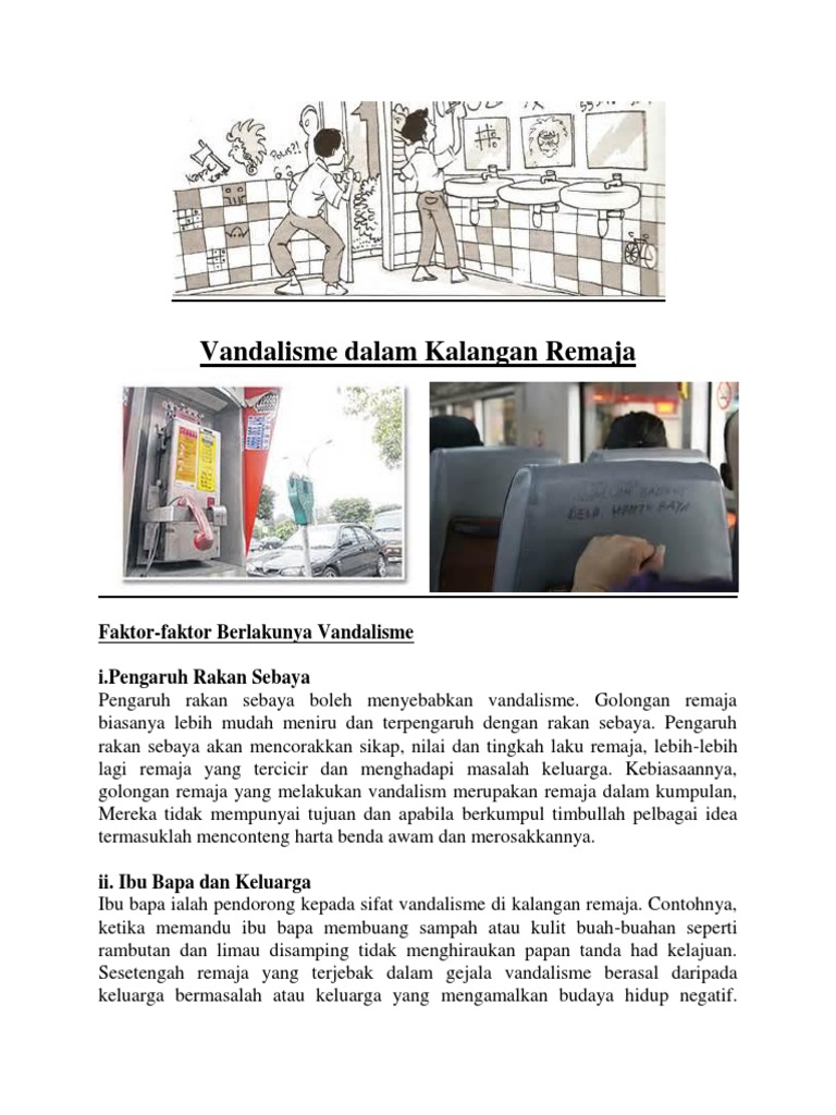 Vandalisme Di Dalam Kalangan Remaja Pdf Pdf