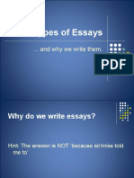 Types of Essays: ... and Why We Write Them
