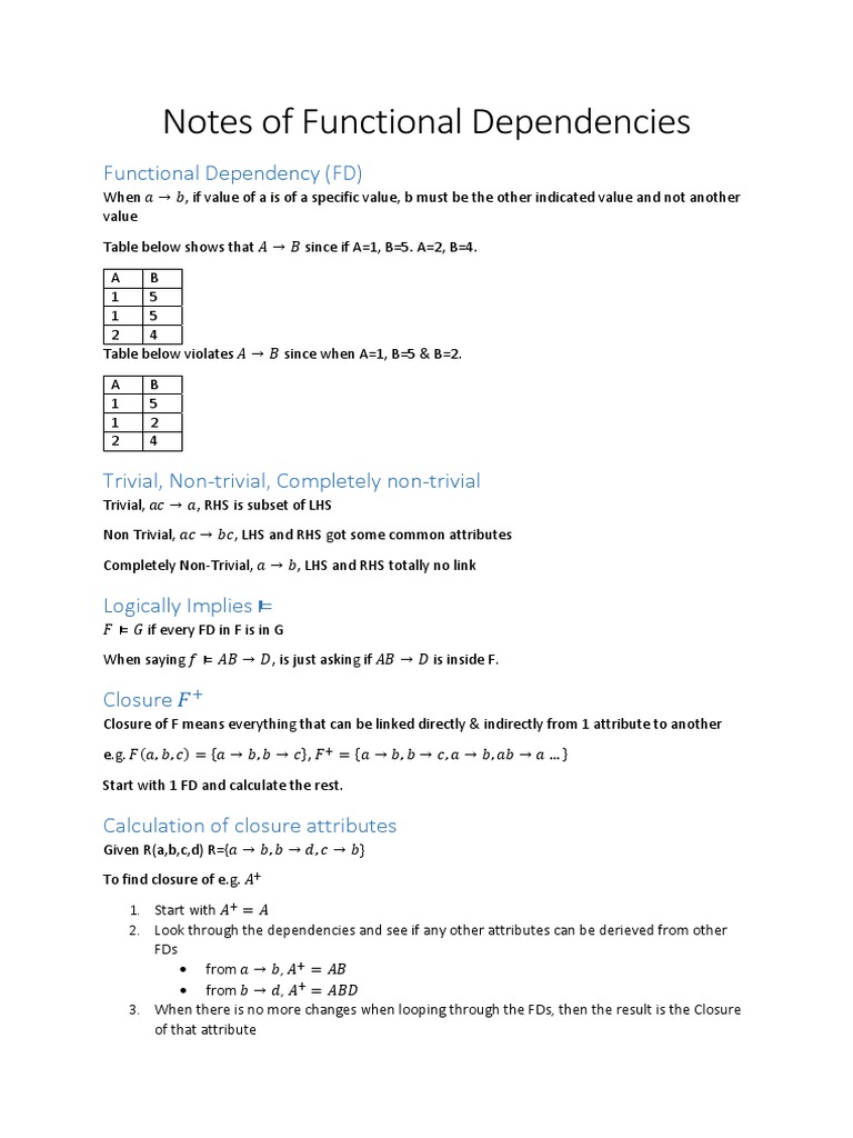Understanding Functional Dependencies in Databases | PDF | Computer ...