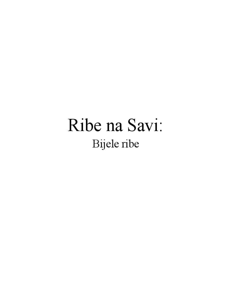Ribe Na SAVI - Bijele Ribe | PDF