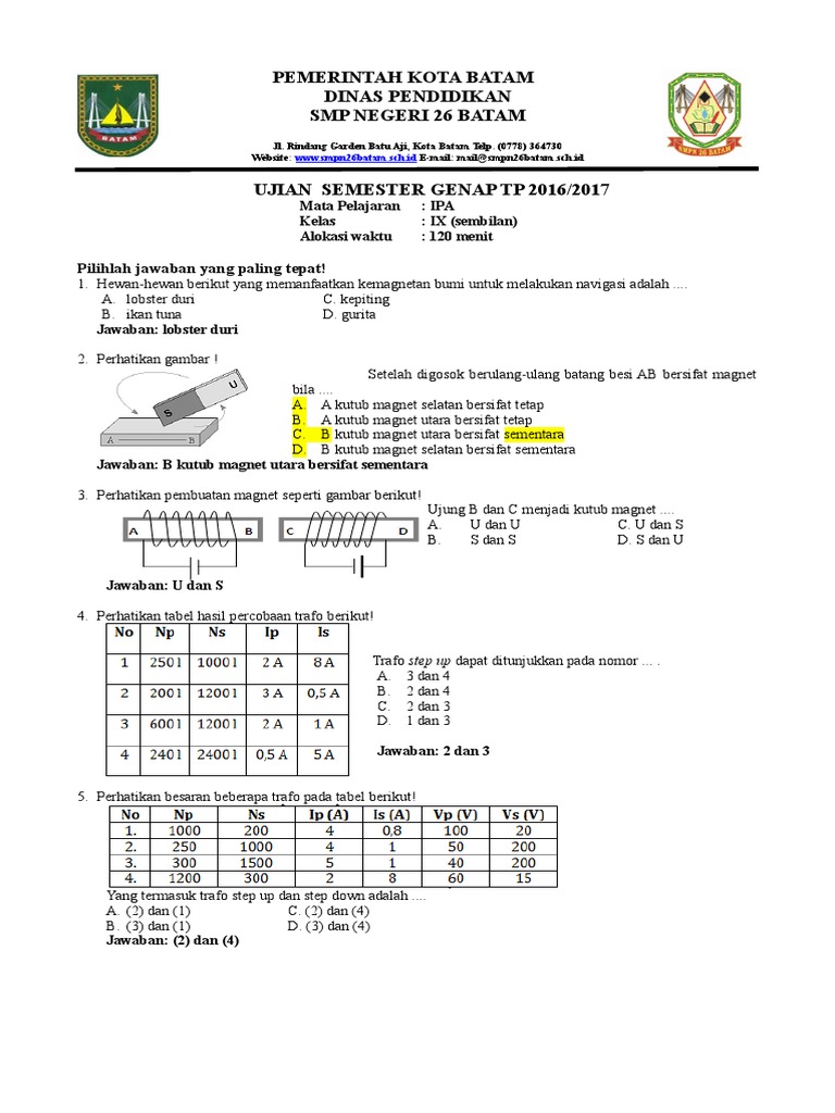 Soal Semester Genap Paket 1