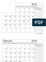 2018 Monthly Calendar 21