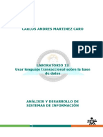 Usar Lenguaje Transaccional Sobre La Base de Datos