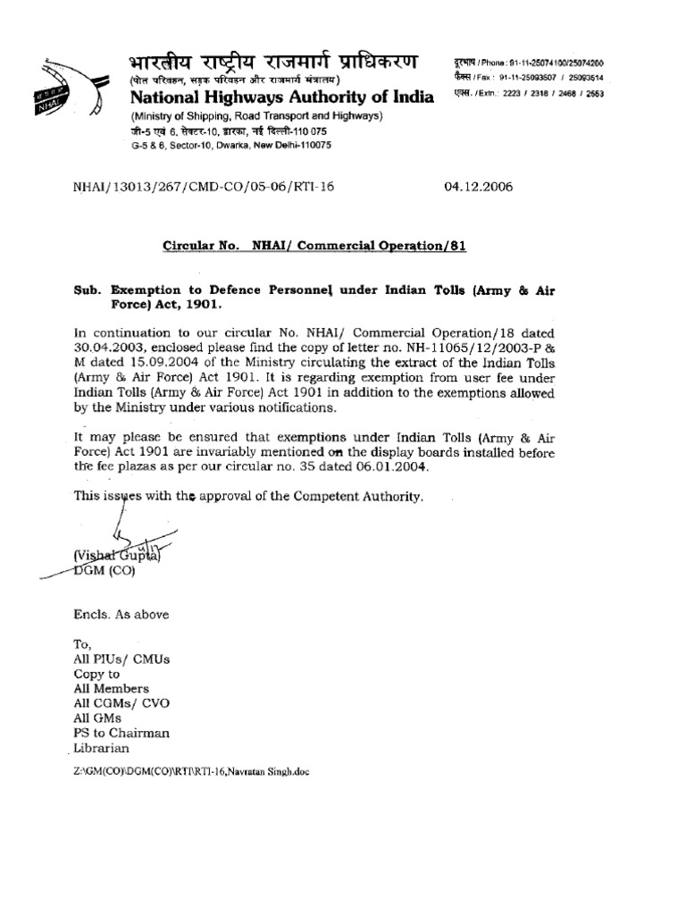 Nhai Toll Pass Renewal