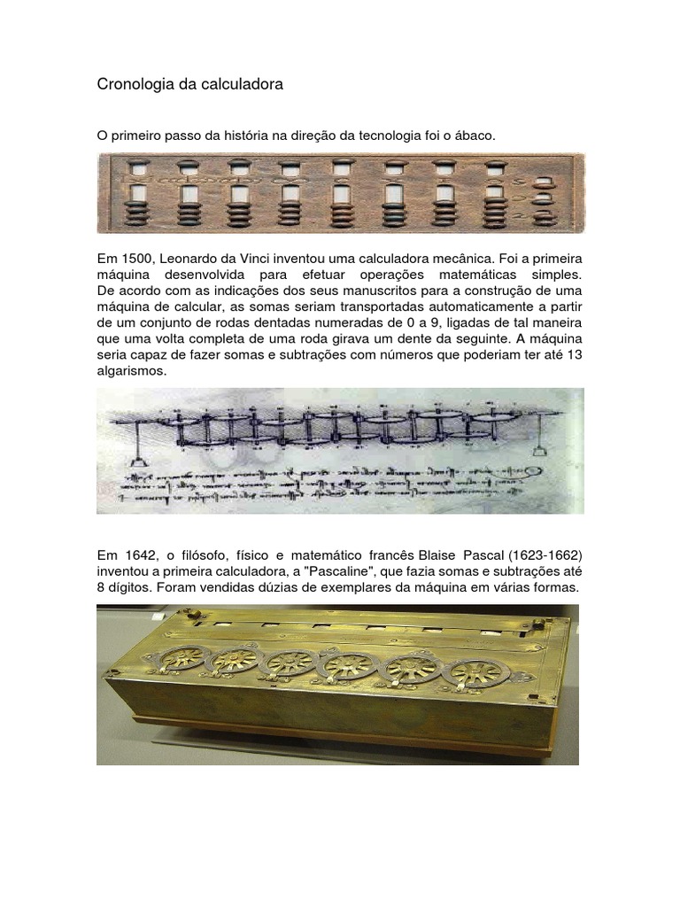 Cronologia Da Calculadora | PDF | História