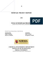 Seminar and Project Report Format