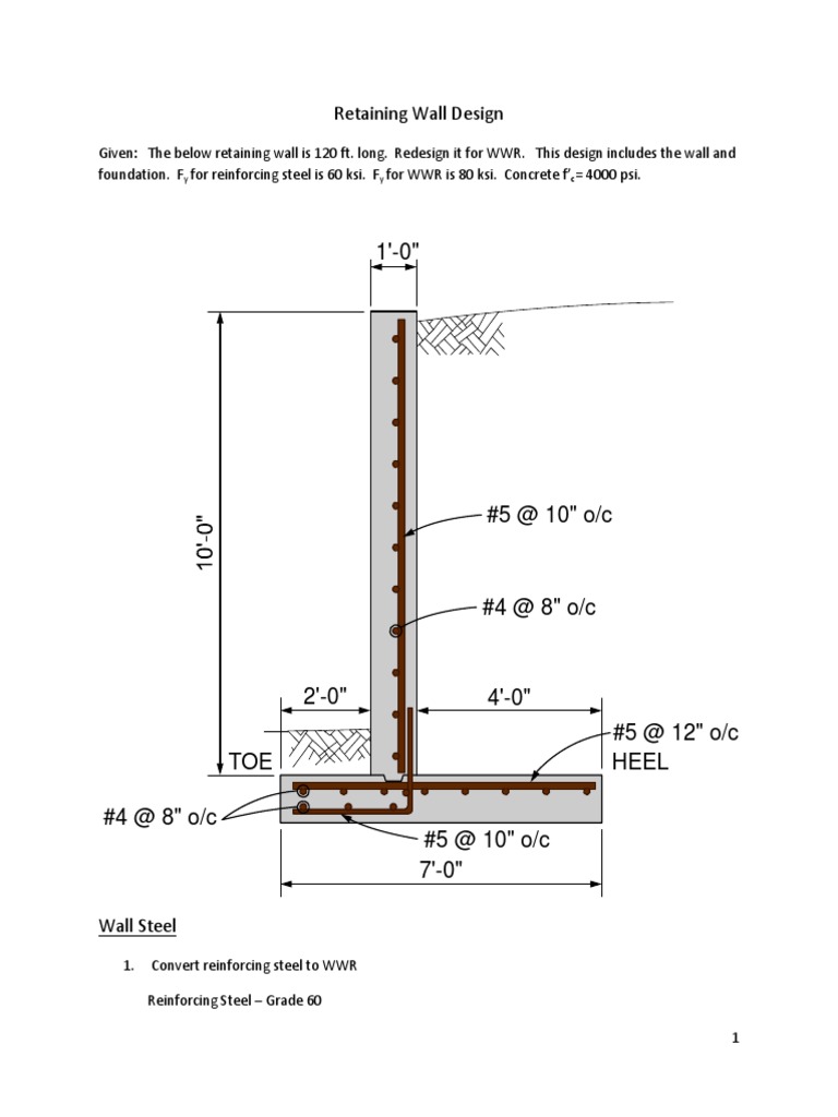 Retaining Wall Design and Details | PDF | Structural Engineering | Civil  Engineering, image size:768x1024