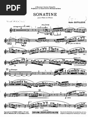 118118195 Dutilleux Sonatine Flute Part Pdf 1 Pdf Divertissement General