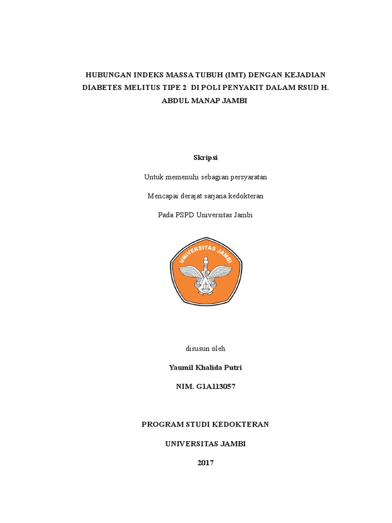 Hubungan Indeks Massa Tubuh Dengan Kejadian Diabetes Melitus Tipe 2