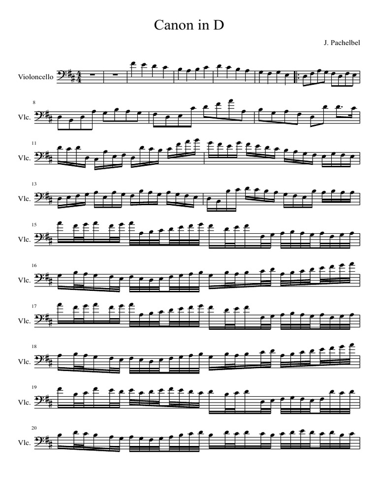Canon_in_D cello solo Pachelbel's Canon Bowed Instruments