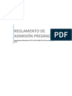 Reglamento Admisión Pregrado de la Universidad Antonio Ruiz de Montoya