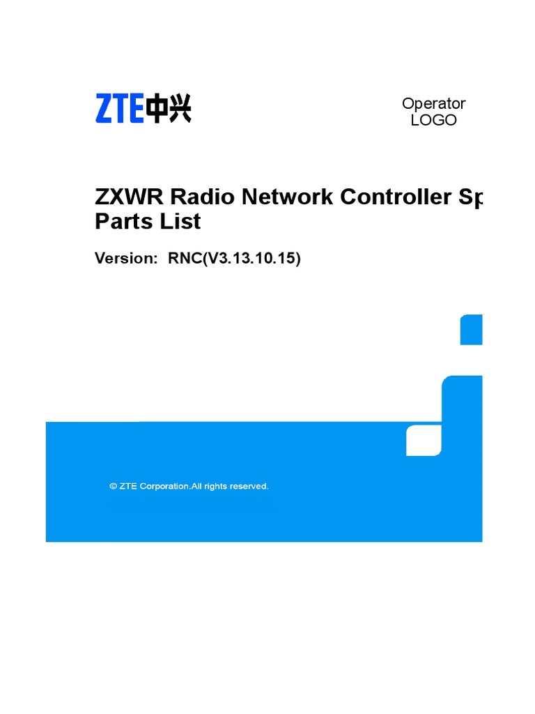 RNC Spare Parts List for ZXWR | PDF | Telecommunications | Science