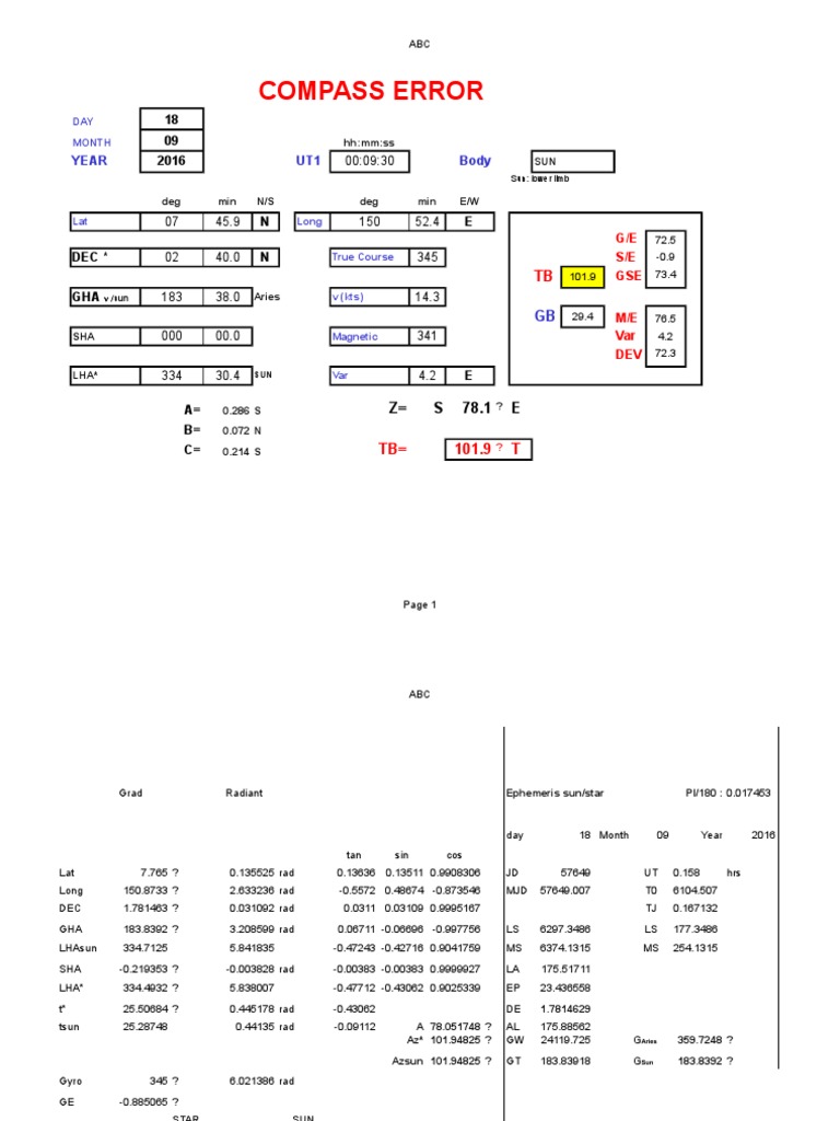 Compass Error PDF