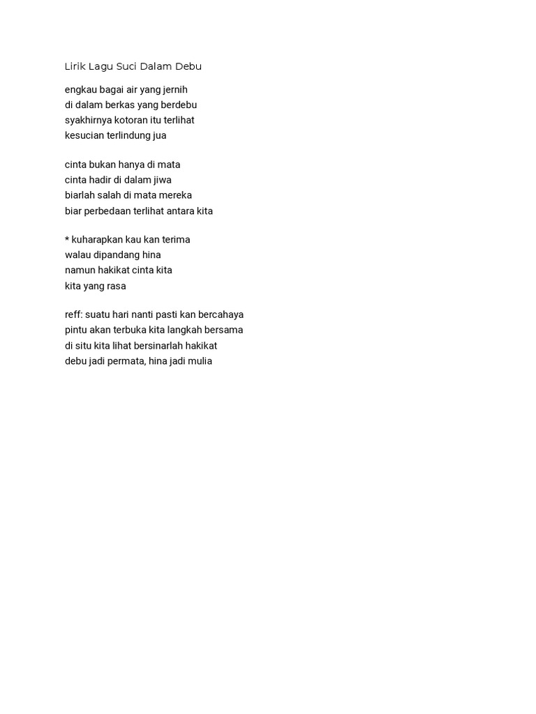 Lirik Lagu Suci Dalam Debu Pdf