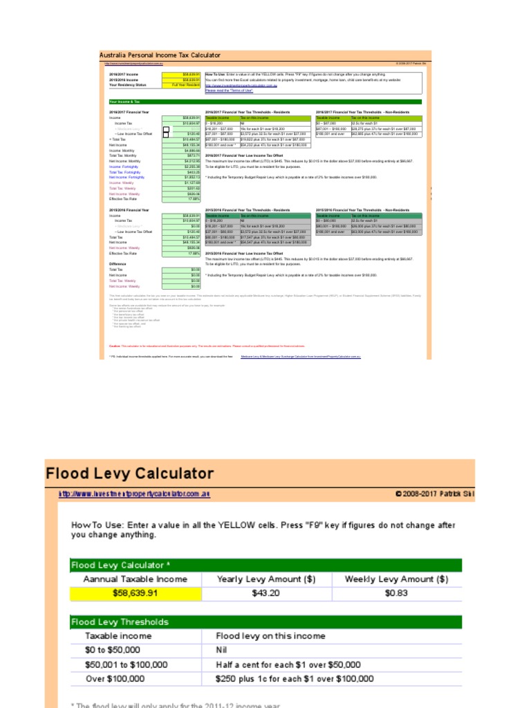 Free Australia Personal Income Tax Calculator v1.0.2017 ...